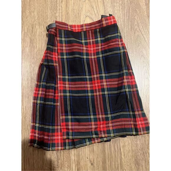 Charter Club Tartan Plaid Wool Wrap Skirt Schoolgirl Academia Girls size 7 - Picture 1 of 9